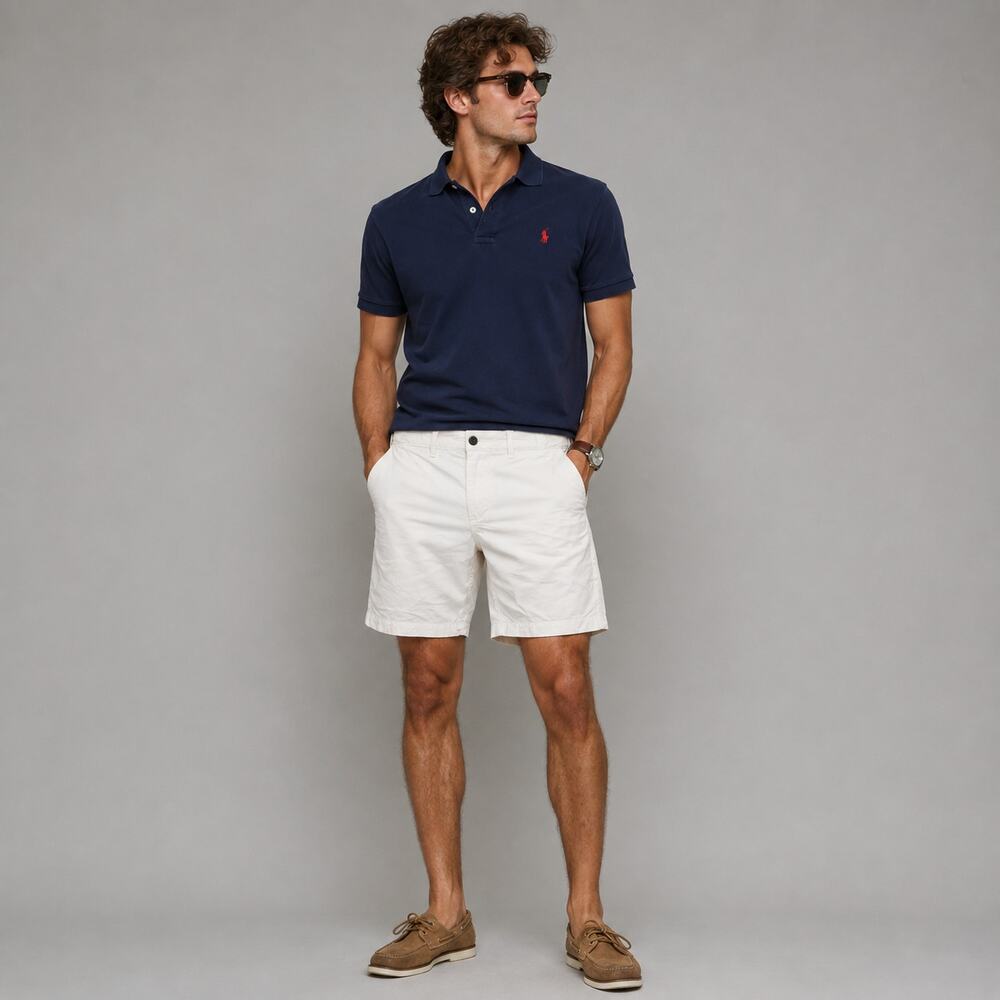 Abercrombie & Fitch Men’s White Stretch Chino Shorts Size 30 Preppy 8" Inseam